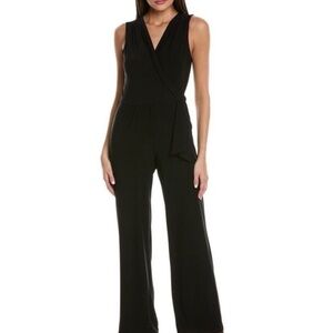 Black Sequined Disco Dot Wrap Tie Jumpsuit